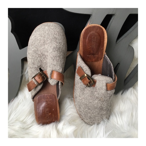 J. Crew Shoes - EUC VINTAGE J.CREEW LEATHER FLANNEL CLOGS